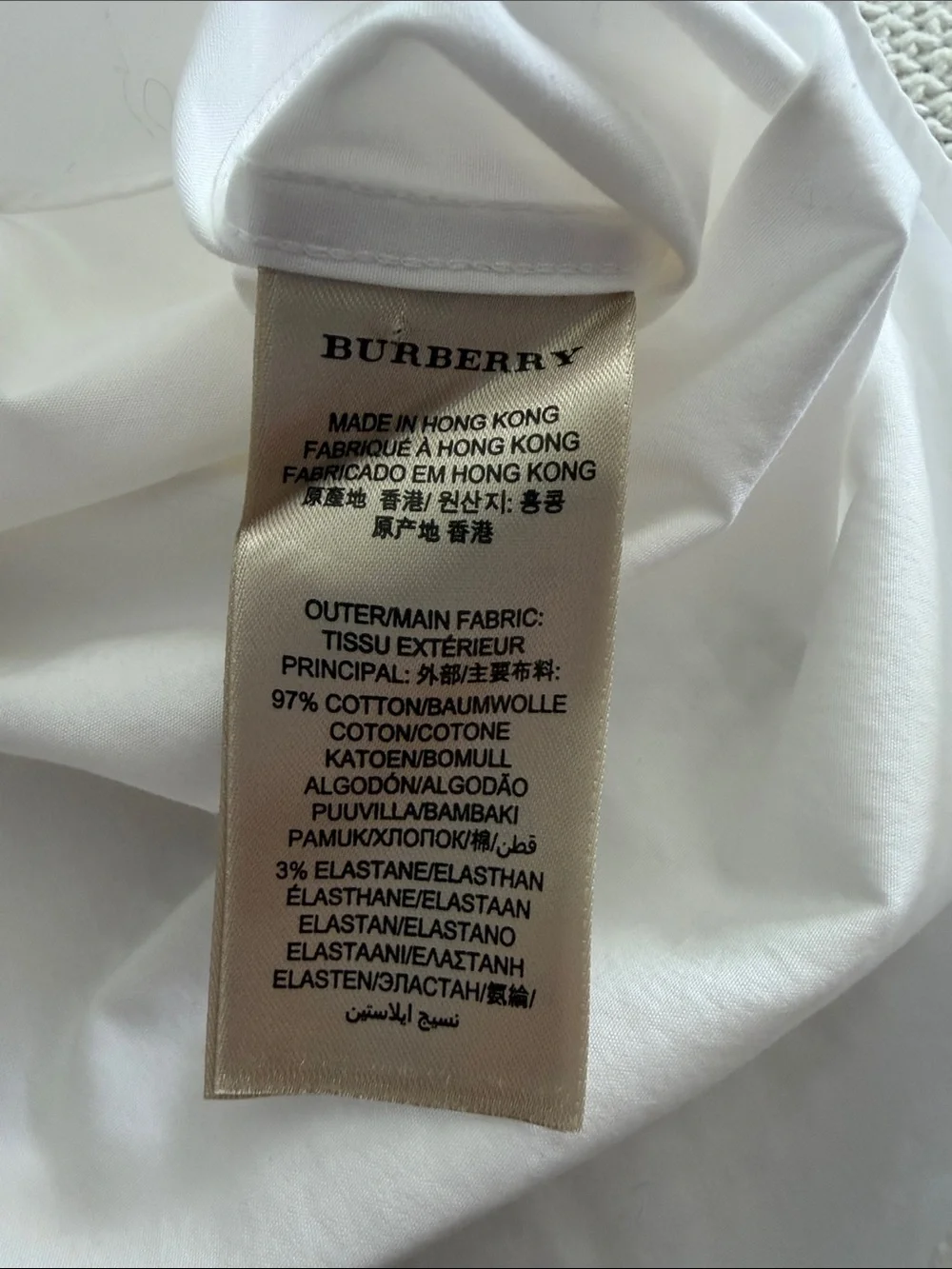 Burberry Brit White Button-Down Shirt with Signature Check Cuffs